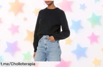 Jersey acanalado negro de Amazon Essentials, el super chollo que elevará tu estilo; ¡aprovéchalo antes de que se agote y luce espectacular ya!