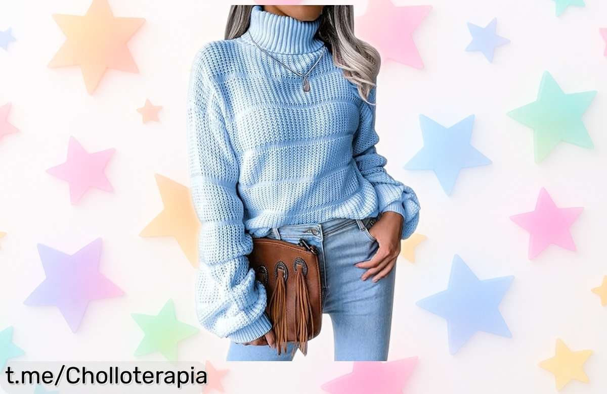 Jersey grueso NLAND para mujer con cuello alto, ¡precio rebajado increíble! Añade estilo y calidez a tus días de frío. No dejes pasar esta oportunidad única, ¡hazlo tuyo ya!