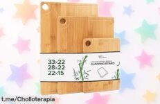 Juego de 3 tablas de cocina Joeji’s Kitchen en bambú, resistencia y diseño que cuidan tus cuchillos ¡Precio rebajado! Acelera tu compra y disfruta cocinando con estilo.