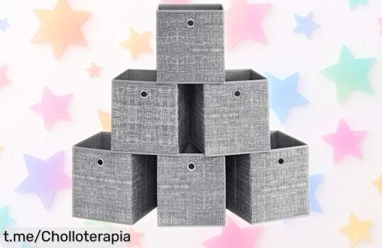 Juego de 6 cajas de tela plegables y resistentes a un precio rebajado increíble, ¡no te quedes sin ellas y transforma tu espacio en un lugar ordenado lleno de paz!