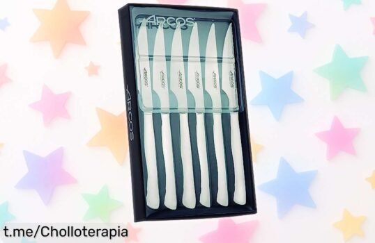 Juego de 6 cuchillos para carne con corte preciso y acero nitrum en estuche de lujo, ¡oferta brutal por tiempo limitado para lucir como un chef! No te quedes sin el tuyo.