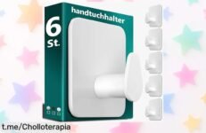 Juego de 6 toalleros adhesivos 4smile ultra resistentes al agua: ¡orden y estilo en tu hogar a un precio rebajado que no durará para siempre!