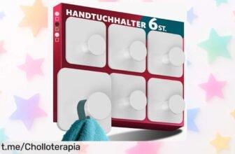 Juego de 6 toalleros adhesivos Super Resistente, acero inoxidable que nunca se oxida y ahora en precio rebajado para transformar tu baño ¡Aprovecha antes de que se acaben!