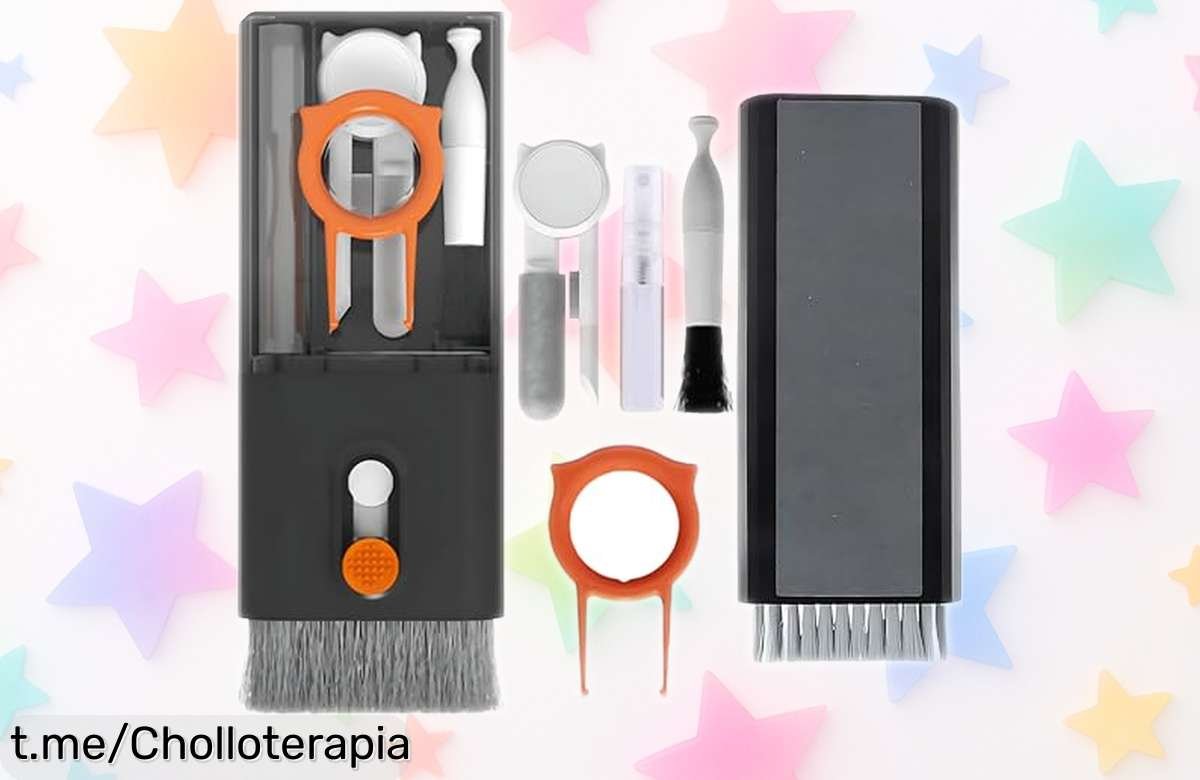 Kit de limpieza 10 en 1 con cepillo para teclado, ¡ofertón y súper compacto! Deja tus dispositivos impecables al instante. No pierdas esta oportunidad única de brillar por dentro y fuera.