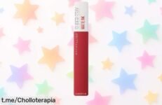 Labial mate Maybelline Superstay con color intenso a precio loco, no pierdas este ofertón que mejora tu look al instante y siente la confianza de brillar todo el día, ¡apúntate ya!