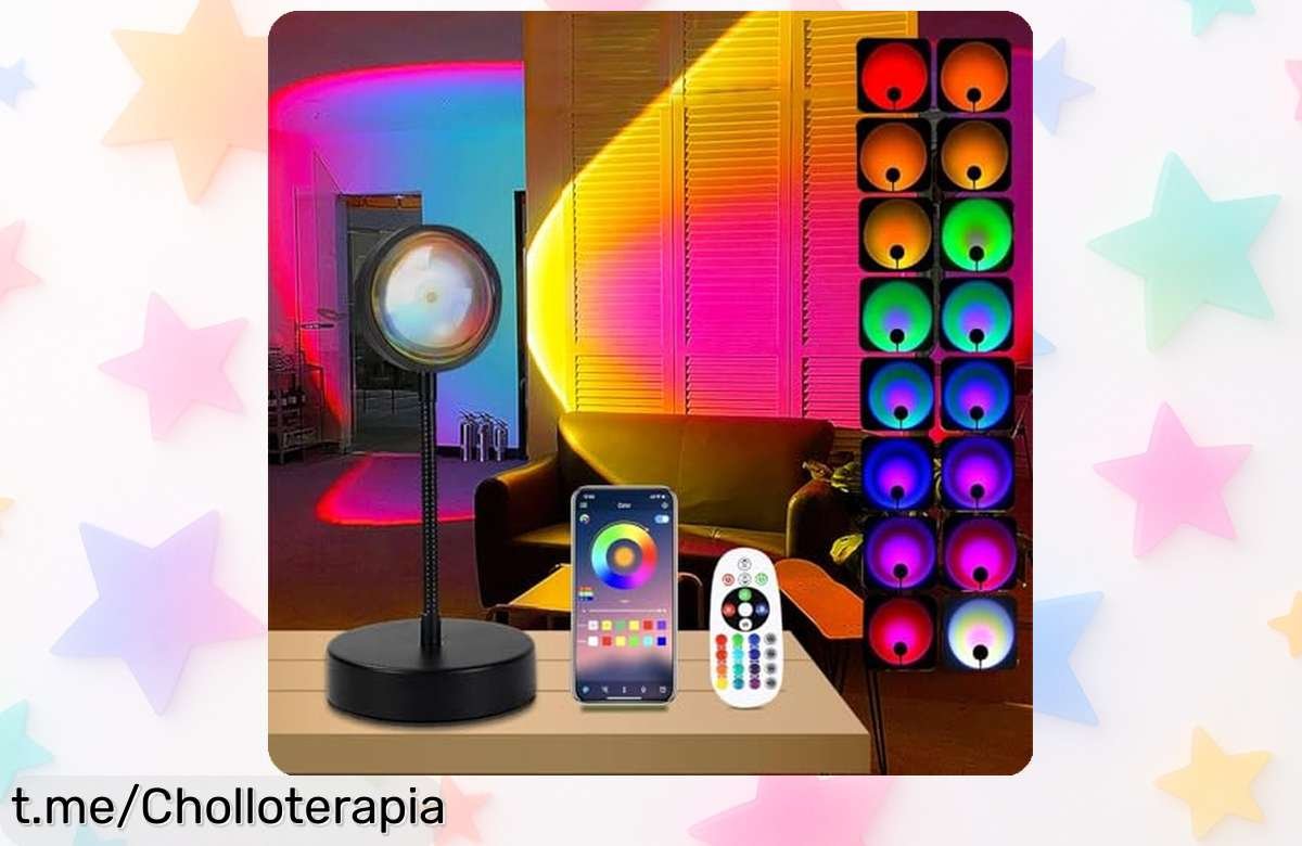 Lámpara de proyección LED colorín arcoíris, ¡super chollo a precio rebajado! Crea ambientes mágicos y únicos en tu habitación antes que se acabe. ¡No te quedes sin la tuya!