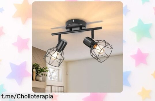 Lámpara de techo ajustable Dehobo con 2 focos LED a precio rebajado, dale vida y chispa a tus espacios antes que se agote esta increíble oferta.