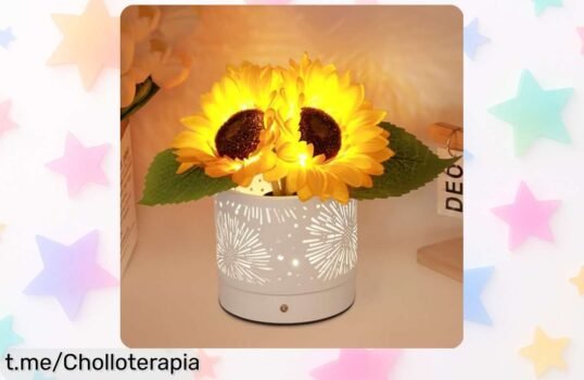 Lámpara táctil de girasoles recargable que cambia de color para el ambiente perfecto; ¡aprovecha este super chollo y llena tus momentos de luz y alegría!