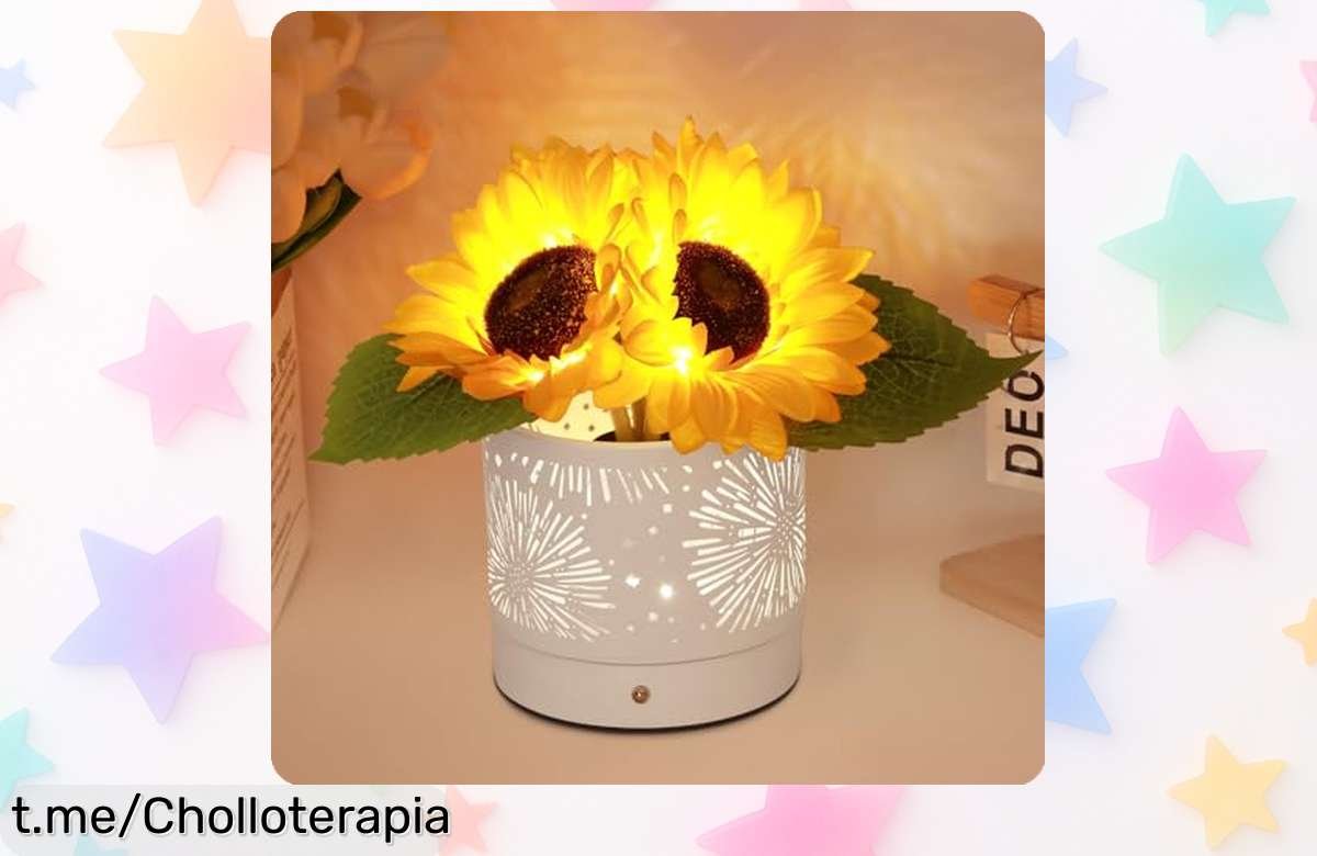 Lámpara táctil de girasoles recargable que ilumina cada rincón con cariño, ahora a un precio rebajado; perfecta para sorprender a mamá ¡Hazla tuya antes de que se acabe!