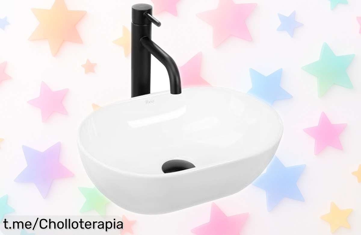 Lavabo sobre encimera Rea Amelia Mini de cerámica premium a precio rebajado, ¡instálalo tú mismo y dale un toque único a tu baño antes que se agote!