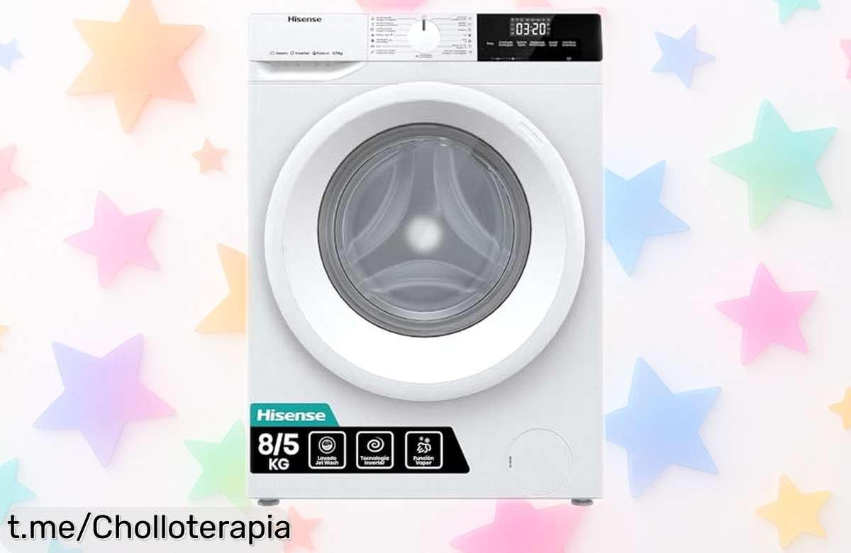 Lavadora secadora Hisense 8+5 Kg con vapor que elimina bacterias y arrugas; aprovecha este super chollazo antes de que desaparezca, ¡tu ropa merece lo mejor!