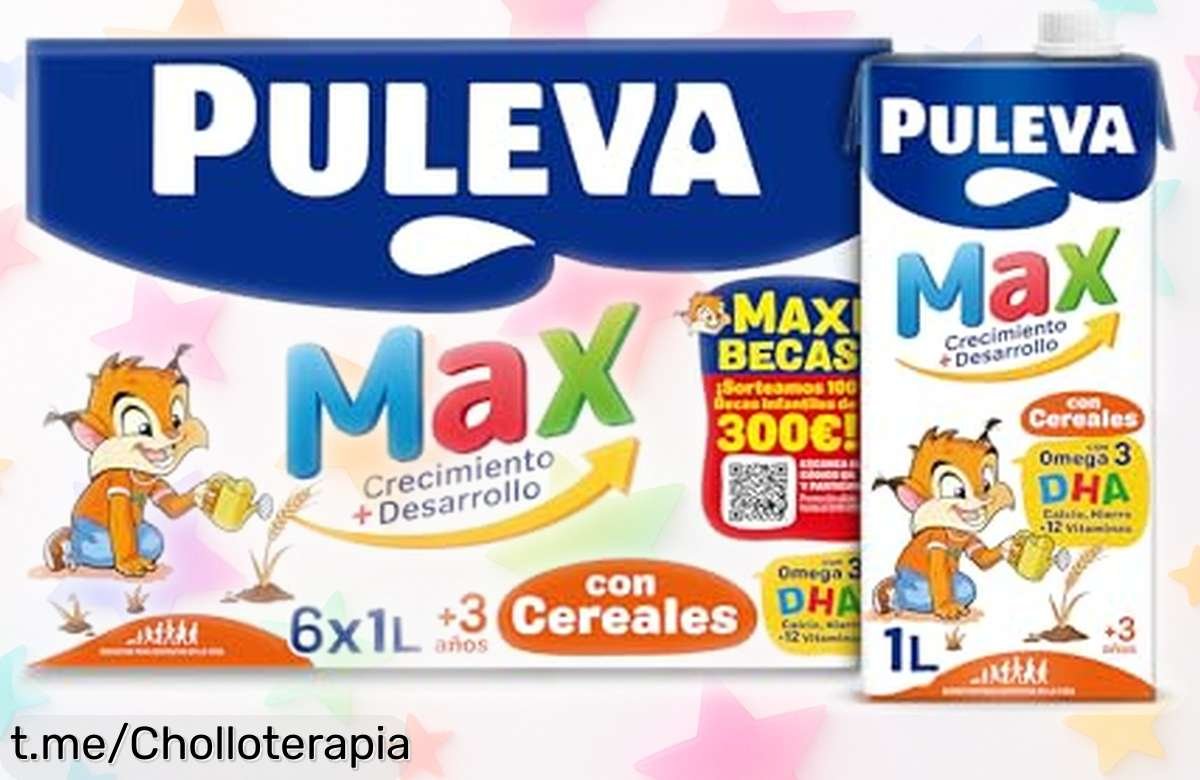 Leche de crecimiento Puleva Max pack 6 x 1Lt, la oferta rebajada que tus peques necesitan para estar fuertes y despiertos ¡No te quedes sin energía y mente sana para ellos!