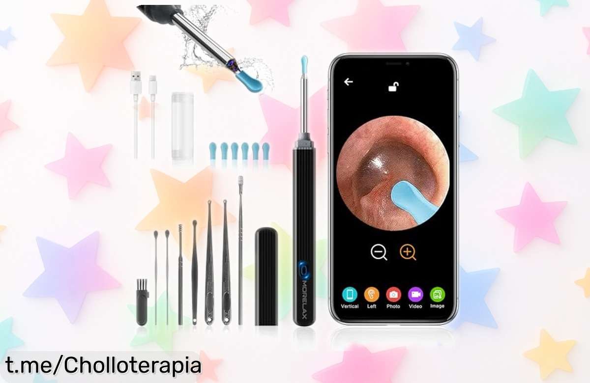 Limpiador de oídos con cámara HD 1080P y WiFi, ahora a precio rebajado para que cuides a los tuyos como se merecen. ¡No te quedes sin el tuyo!