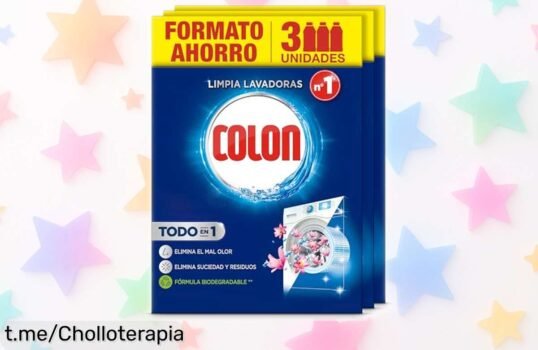 Limpiador para lavadoras Colon MegaPack de 3 usos, el super chollo que cuida tu ropa y la máquina; ¡huele increíble! No te lo pierdas, compra ya antes de que se agote.