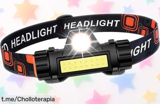 Linterna frontal recargable 2 en 1 con imán, ¡super chollo a precio rebajado! Ilumina tus noches y vive nuevas aventuras, pero corre que vuelan las unidades.