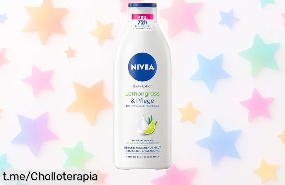 Loción corporal NIVEA Lemongrass con 72 horas de hidratación intensa y fragancia fresca a precio rebajado, dale un mimo a tu piel antes que se agote esta oportunidad.