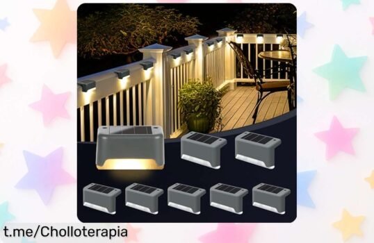 Luces solares GIGALUMI para exteriores, 8 unidades que iluminan hasta 12 horas. Aprovecha esta oferta rebajada y transforma tus espacios hoy mismo antes de que se agote el stock.