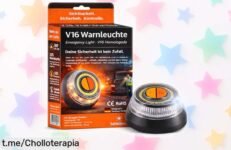 Luz de emergencia V16 con visibilidad a más de 1 km y base magnética, precio rebajado increíble; ¡siente la tranquilidad al volante y no te quedes sin tu señal de seguridad!