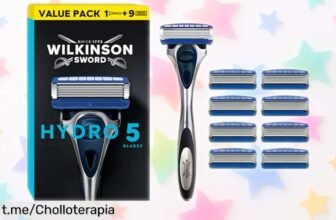 Maquinilla Wilkinson Sword Hydro 5 con recambios y gel de Aloe Vera, ¡afeitado suave a un precio rebajado para que te sientas espectacular! Aprovecha este chollo antes de que se agote.