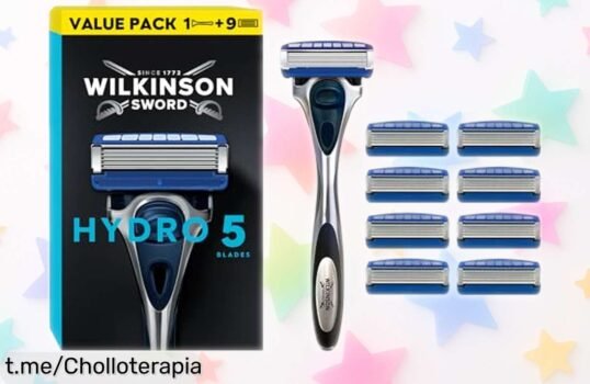 Maquinilla Wilkinson Sword Hydro 5 con recambios y gel de Aloe Vera, ¡afeitado suave a un precio rebajado para que te sientas espectacular! Aprovecha este chollo antes de que se agote.