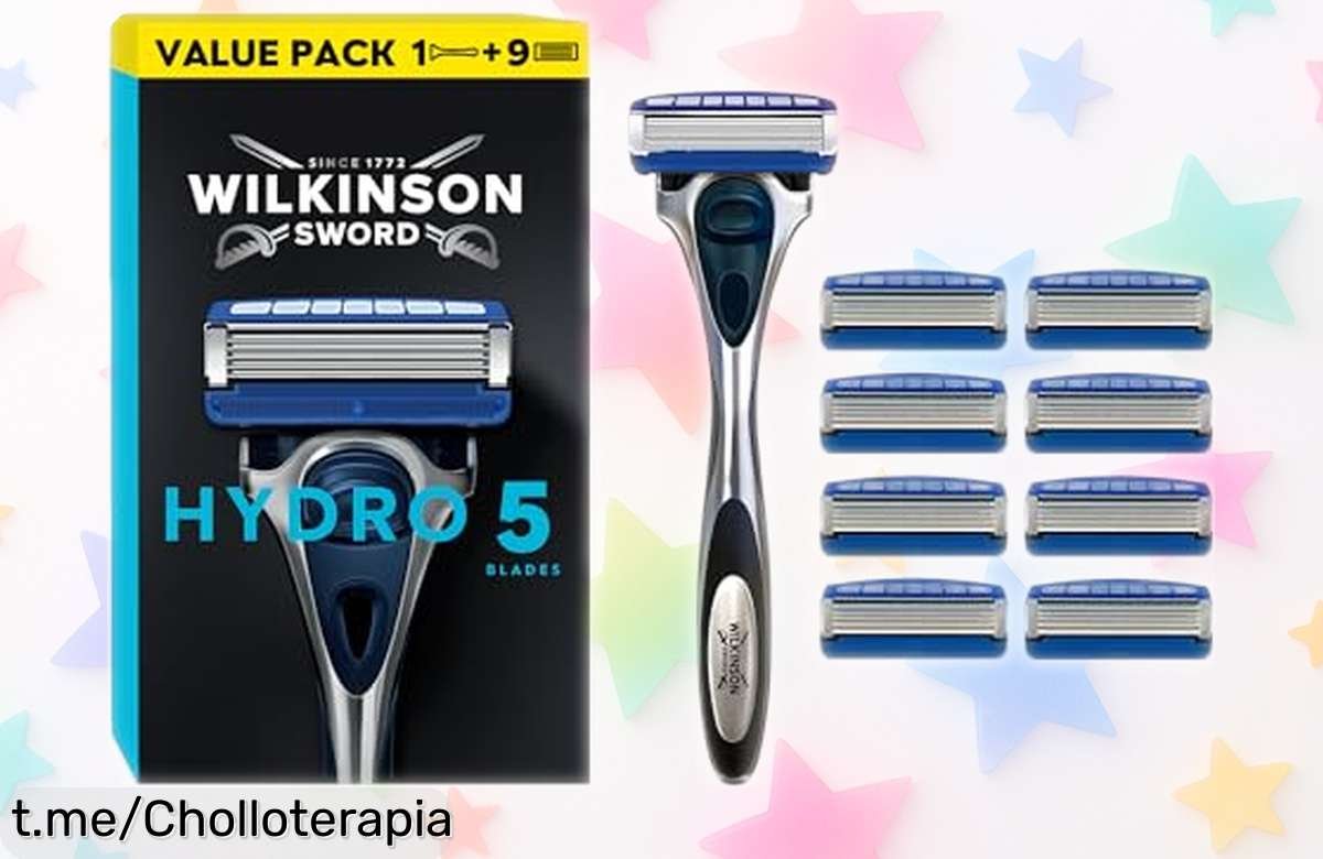 Maquinilla Wilkinson Sword Hydro 5 con recambios y gel de Aloe Vera, ¡afeitado suave a un precio rebajado para que te sientas espectacular! Aprovecha este chollo antes de que se agote.