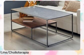 Mesa centro Stone con acacia y metal a un precio rebajado que no vas a creer, transforma tu salón en un lugar especial antes de que se agoten ¡no te lo puedes perder!