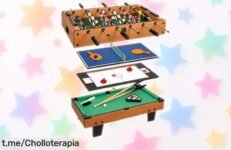 Mesa multijuegos 4 en 1 Colorbaby con futbolín, billar, ping pong y hockey a precio rebajado: ¡Diversión instantánea para tus momentos familiares!