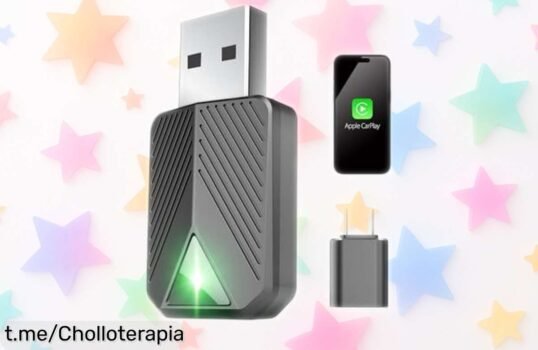Mini adaptador inalámbrico CarPlay para iPhone: revoluciona tu forma de conducir con esta conexión rápida y sin cables, ¡no te pierdas este super chollo que transforma cada viaje!