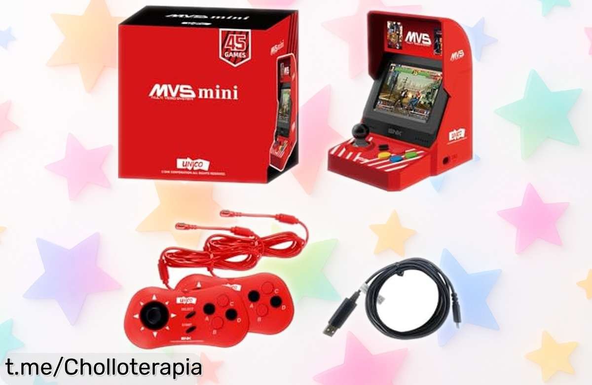 Mini arcade con 45 juegos clásicos Neo Geo y 2 mandos, super chollo a precio rebajado: ¡conéctalo y revive la diversión de tus tardes ahora mismo!