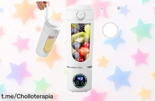 Mini batidora portátil Lomug con 12 cuchillas que pulverizan en solo 30 segundos; ¡aprovecha este precio loco y llévate energía a todas partes!