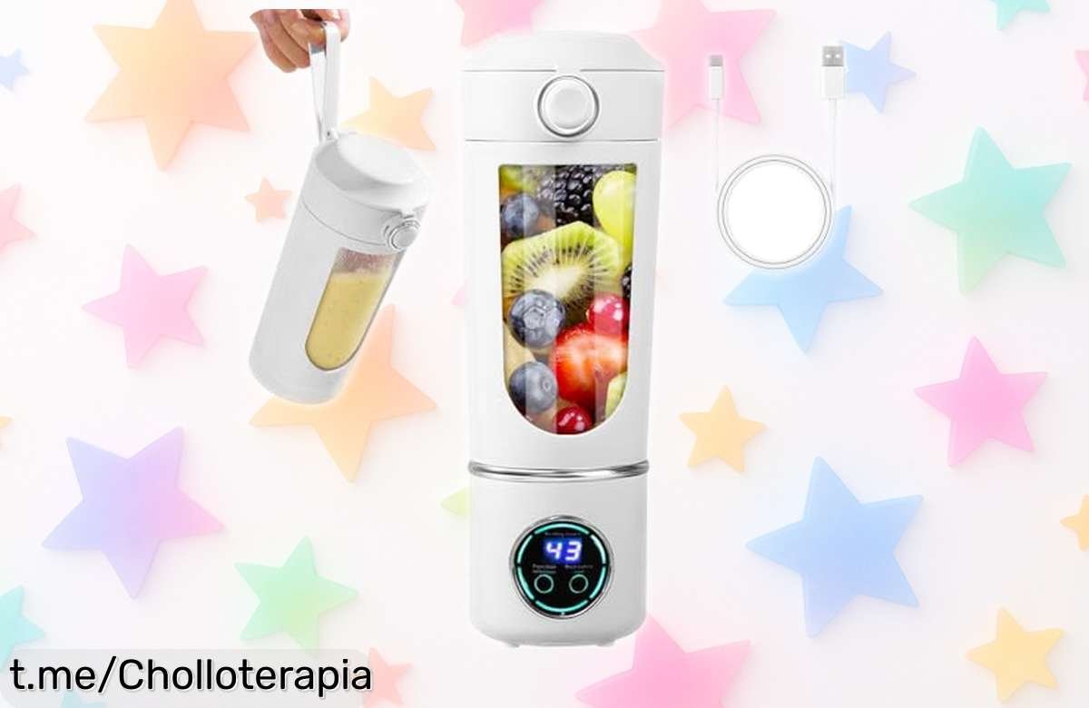 Mini batidora portátil Lomug con 12 cuchillas que pulverizan en solo 30 segundos; ¡aprovecha este precio loco y llévate energía a todas partes!