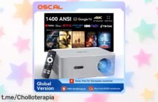 Mini proyector 4K con 1400 lúmenes para cine en casa que no puedes dejar pasar, aprovecha esta oferta brutal y transforma tus noches de peli ¡contando los días para disfrutarlo!