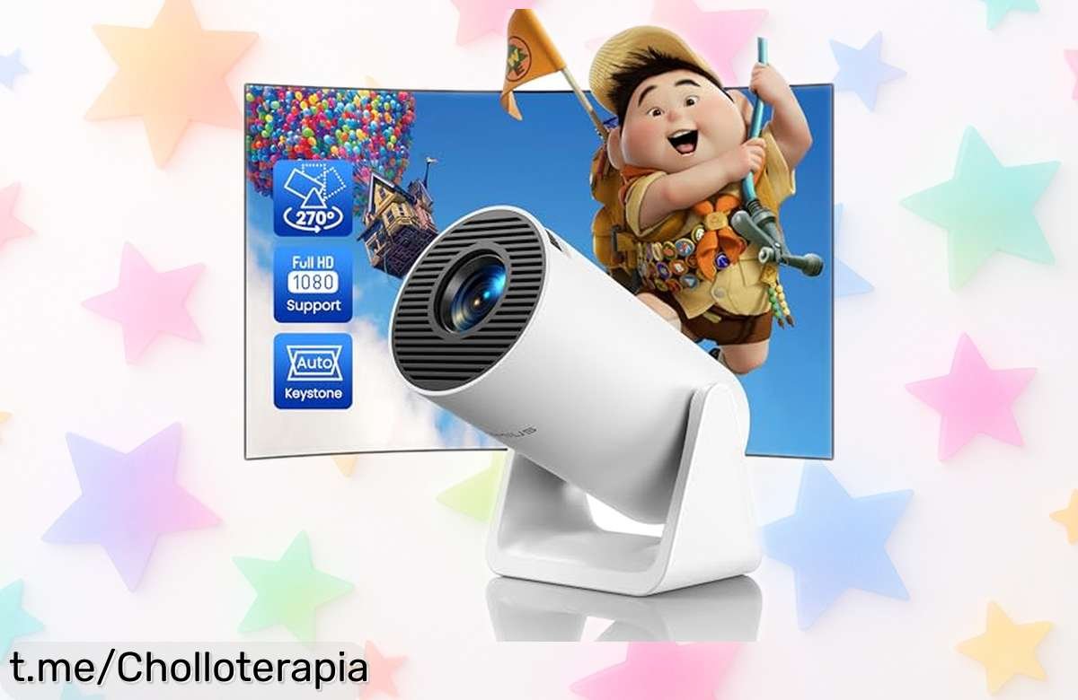 Mini proyector portátil WiFi con 20000 lúmenes que hará vibrar tu cine en casa, super chollo de descuento brutal por tiempo limitado, no te lo pierdas y vive la magia del cine.