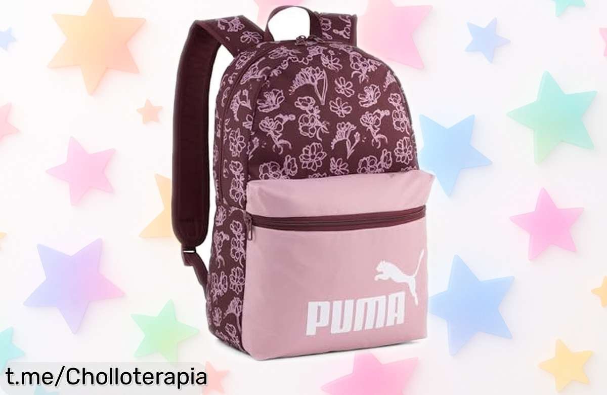 Mochila PUMA Phase Aop con diseño espectacular y espacio ilimitado; precio rebajado que se va volando, ¡aprovéchala y siente la libertad en tus aventuras diarias!