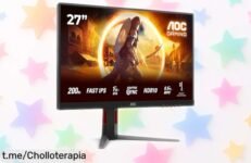 Monitor gaming AOC de 27 pulgadas con imagen ultra fluida a 200Hz y altavoces incluidos, ¡precio rebajado por tiempo limitado! No te quedes sin el tuyo, tus partidas merecen lo mejor.