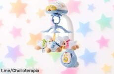 Móvil proyector para bebé con mando a distancia que calma al instante, oferta increíble para noches mágicas. ¡No dejes escapar este super chollo y compra ya!