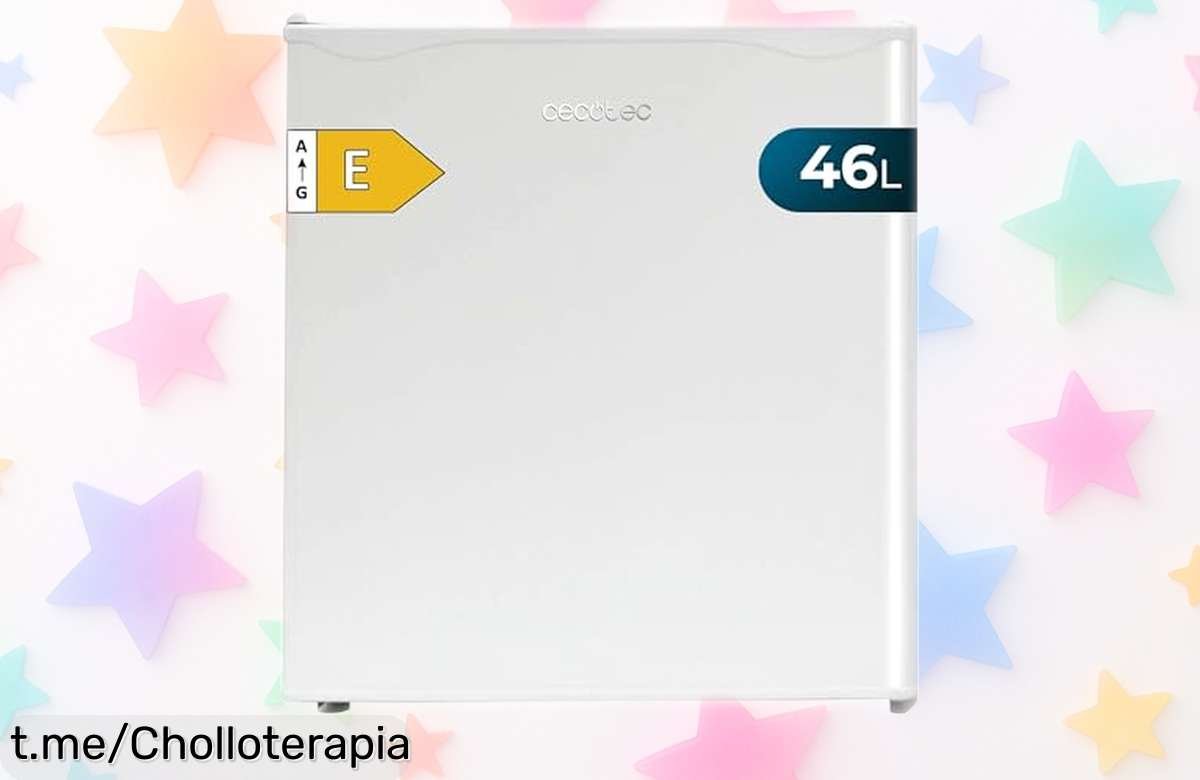 Nevera pequeña Cecotec con puerta reversible y súper espacio para ti, precio rebajado de verdad—¡aprovéchate de este ofertón antes que se acabe y siente la frescura cerca!