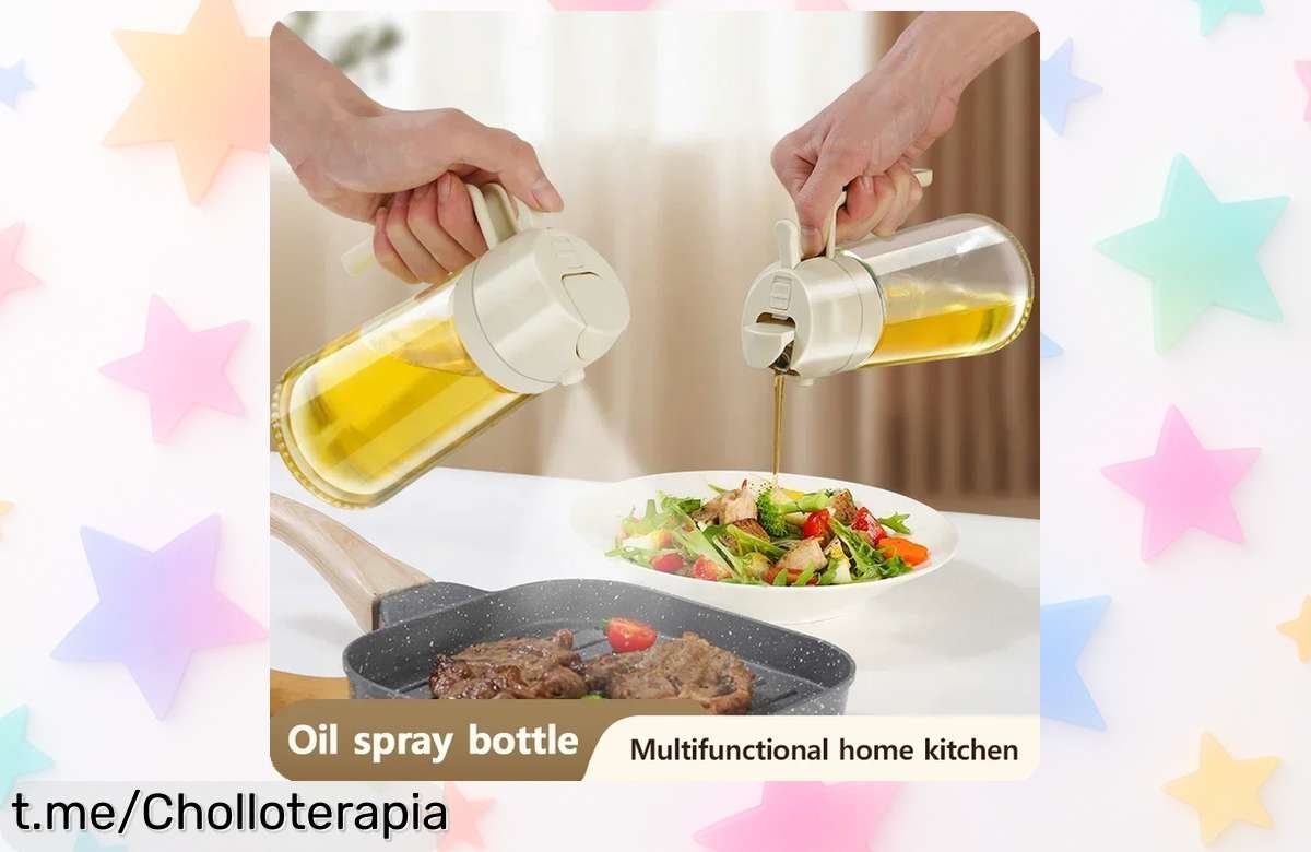 Olla pulverizadora de aceite 2 en 1 con difusor nebulizador: un super chollo para que tus platos brillen y disfrutes más tus aventuras. ¡No la dejes escapar, consigue la tuya ya!