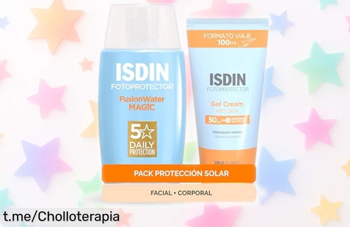 Pack completo de protector solar ISDIN para pieles exigentes, ¡ofertón con precio rebajado solo por tiempo limitado! Cuida tu piel y disfruta del verano como nunca.