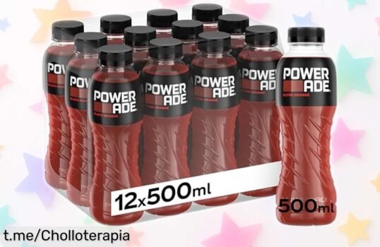 Pack de 12 botellas Powerade isotónica Blood Orange a un precio rebajado, ¡aprovecha este súper chollo para hidratarte y sentirte imparable antes de que se acabe!