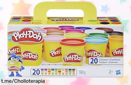 Pack de 20 botes de plastilina PlayDoh a precio loco para que los peques exploren su creatividad sin límites, ¡no te pierdas este super chollo!