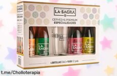 Pack degustación de 4 cervezas La Sagra con vaso incluido a un precio rebajado, sorprende en tu próxima reunión y haz que la fiesta sea inolvidable. ¡No lo dejes escapar!