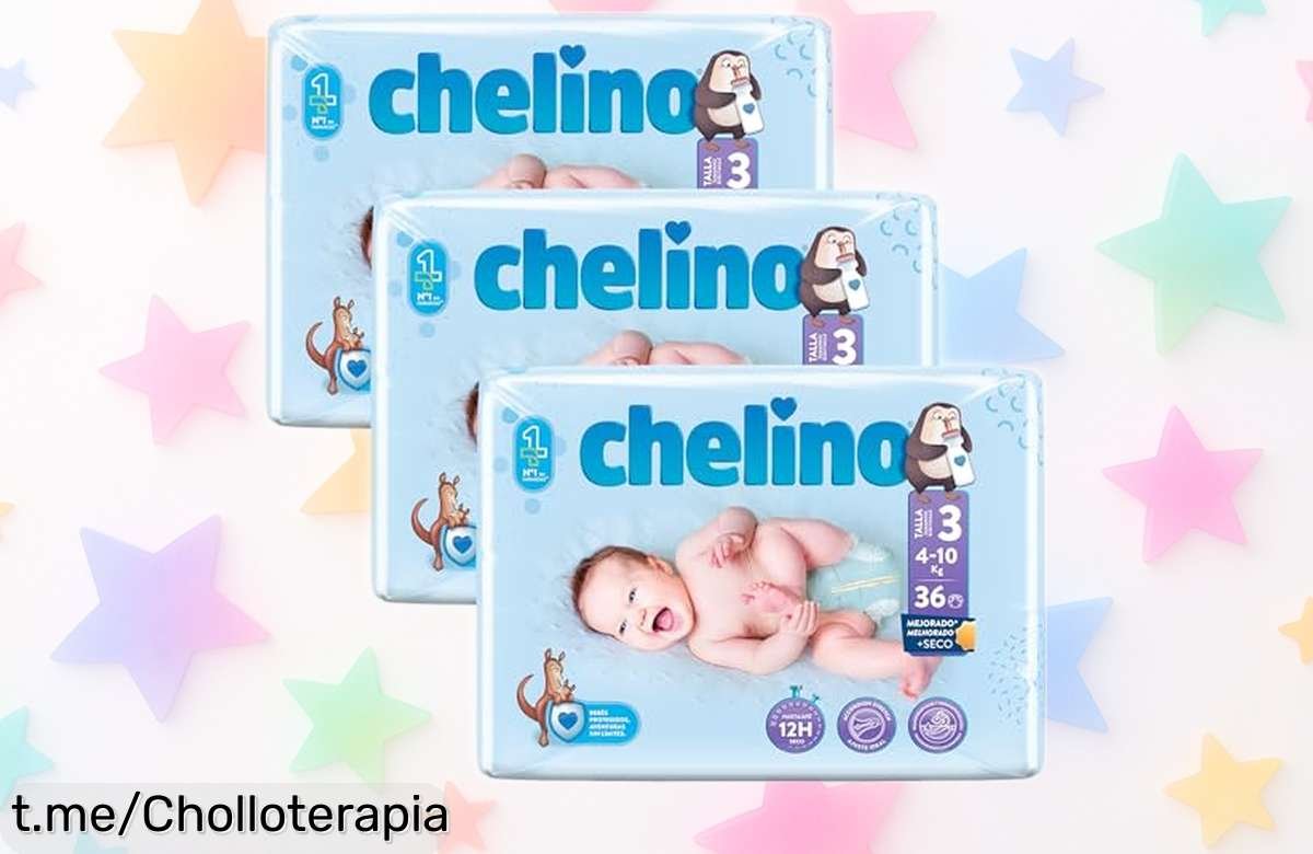 Pañales Chelino talla 3, super chollo de máxima protección y diseño divertido: ¡36 unidades que no pueden faltarte! Aprovecha este precio rebajado antes de que vuelen.