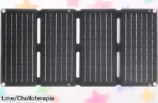 Panel solar plegable 80W con doble USB, nueva oferta limitada que no puedes dejar pasar; mantén la energía en cada aventura y vive sin preocupaciones. ¡Aprovecha este super chollo ya!