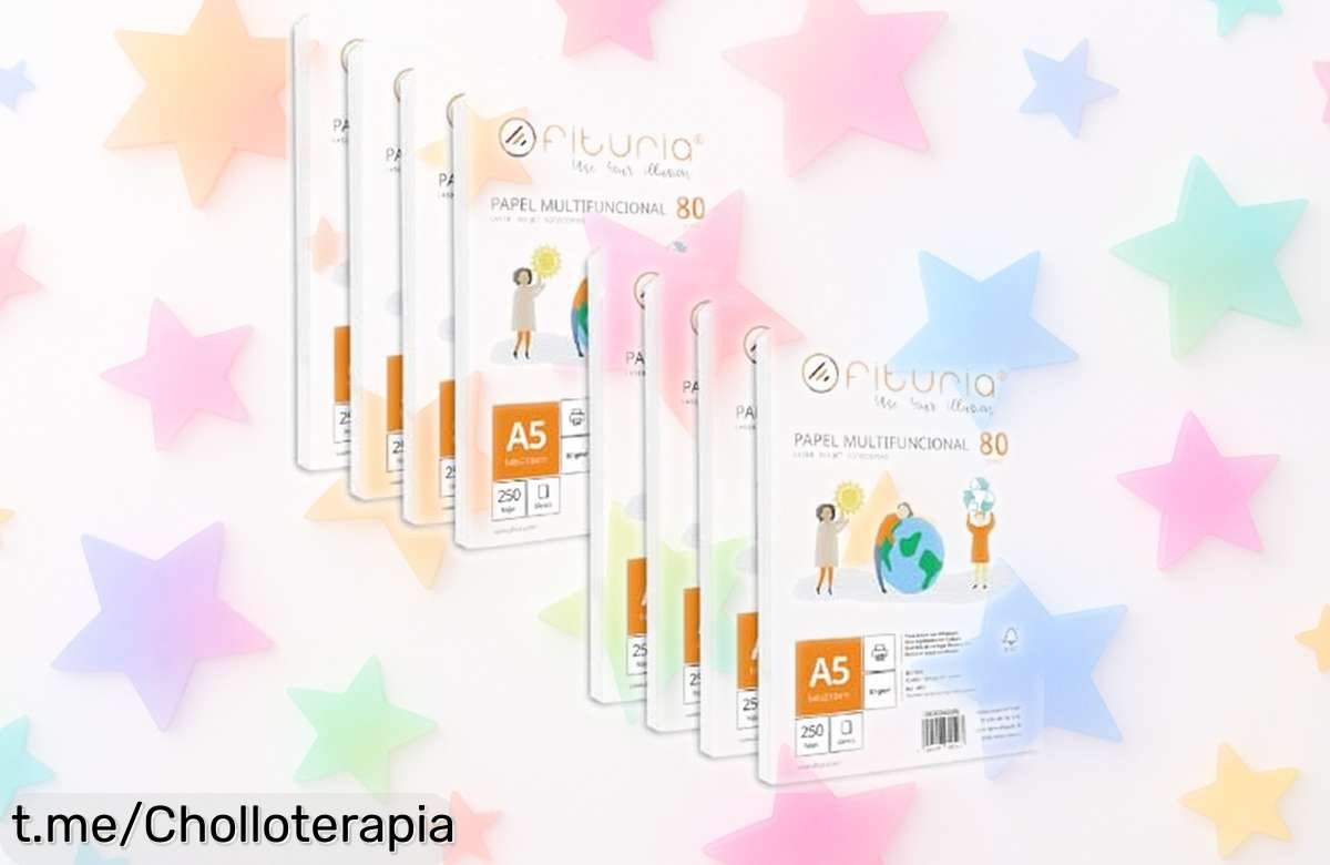 Paquete gigante de folios A5 80gr con 2500 hojas en oferta brutal, ¡calidad a precio locazo! No te quedes sin el tuyo y empieza a escribir sin límites.