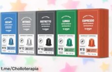 Paquete variado de 100 cápsulas compatibles con Nespresso a precio loco, disfruta 5 sabores que enamoran en cada taza ¡No te quedes sin este super chollo y alegra tus momentos café ya!