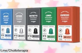 Paquete variado de 100 cápsulas compatibles con Nespresso a precio loco, disfruta 5 sabores que enamoran en cada taza ¡No te quedes sin este super chollo y alegra tus momentos café ya!