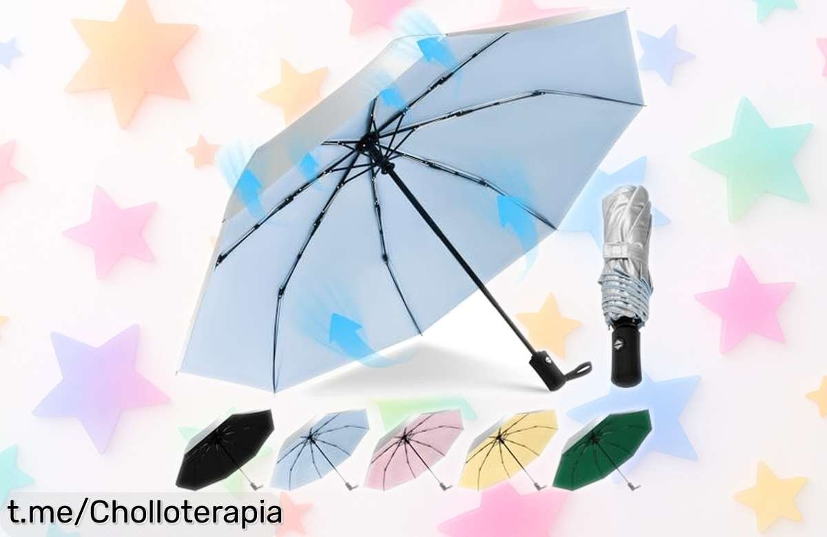 Paraguas plegable antiviento y protección UV 50+ de calidad premium a precio rebajado, ¡no pierdas la oportunidad de estar siempre listo para cualquier clima!