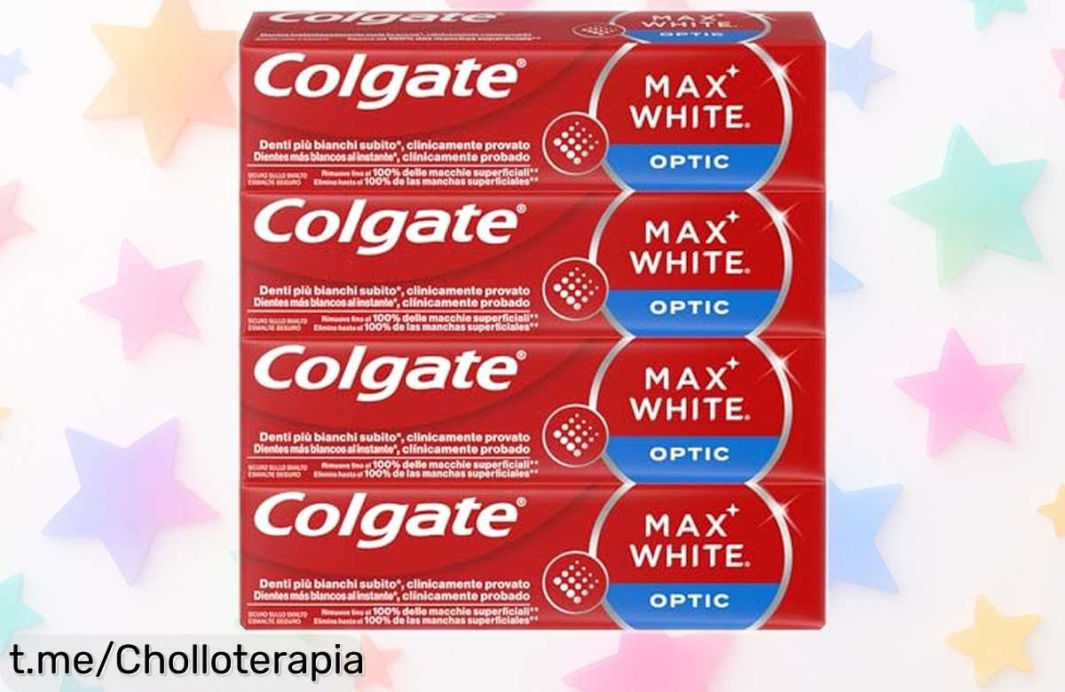 Pasta de dientes blanqueadora Colgate Max White en pack de 4 ahora a precio rebajado, limpia manchas visibles en solo 2 semanas. ¡Haz que tu sonrisa brille y siéntete increíble!