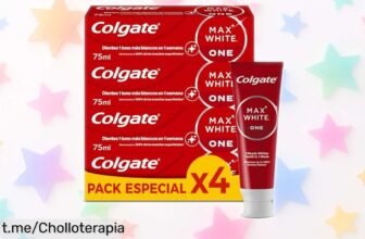 Pasta de dientes blanqueadora Colgate Max White en pack de 4 unidades, elimina manchas y ahora con un precio rebajadísimo. ¡Descubre tu sonrisa brillante ya!